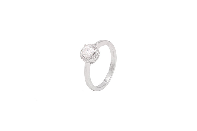Anel Prata 925 e Moissanite Solitario KRS09355