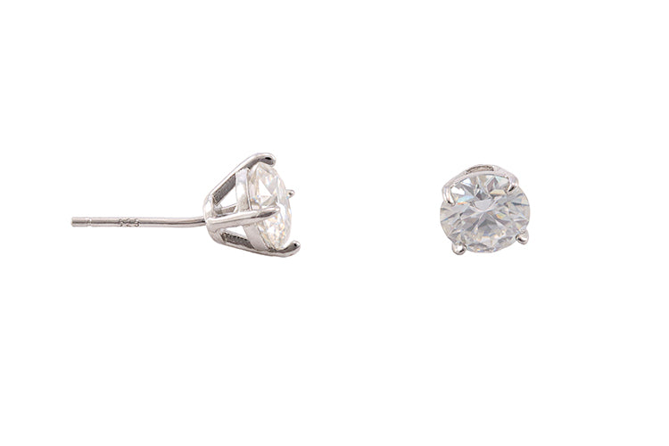 Brinco Ponto de Luz 7mm Prata 925 e moissanite XYE104880
