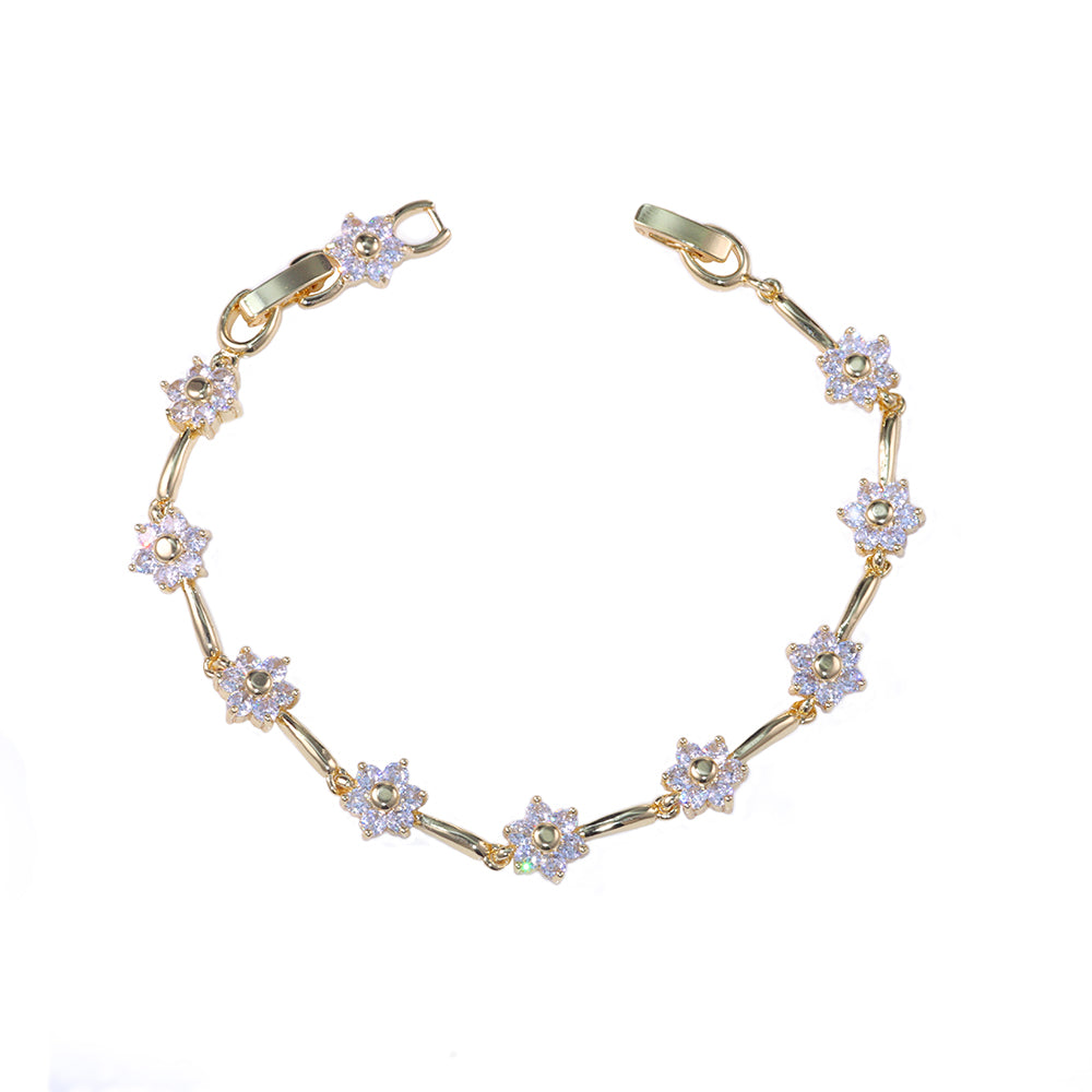 Pulseira Flores Cravejadas DCG0566