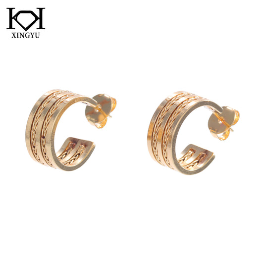 Brinco Argola Textura de luxo Small XYE106106