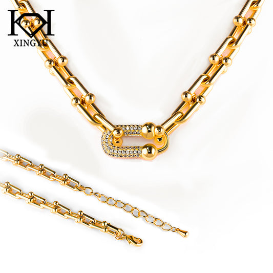 Conjunto  Inspiracao Tiffany elo Cravejado  DCG1164