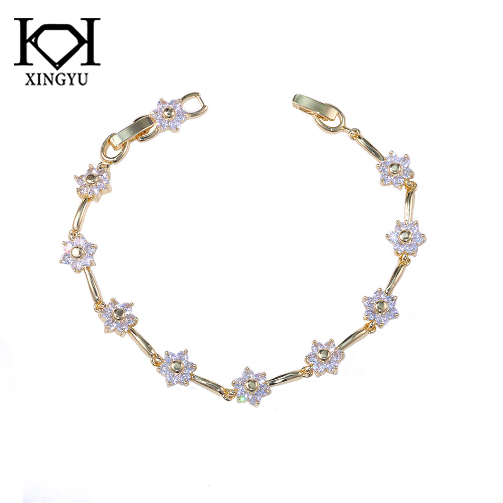 Pulseira Flores Cravejadas DCG0566