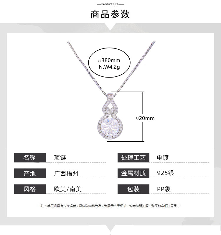 Colar Prata 925 e moissanite XYN101355