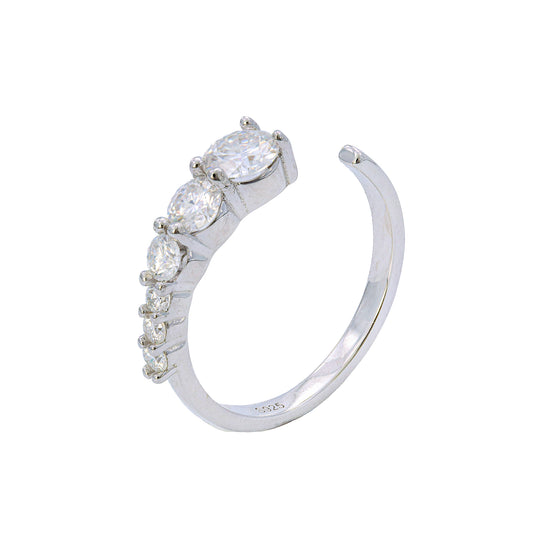 Anel Ajustavel Prata 925 e Moissanite XYR101497