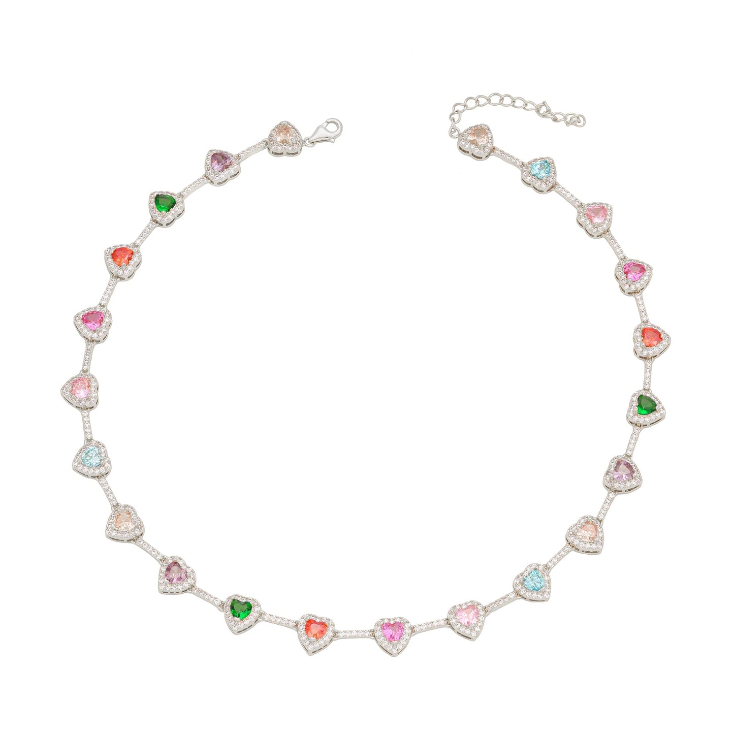 Colar Corações Coloridos  - XYN101221