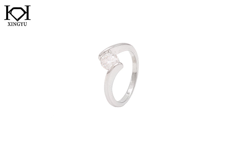 Anel Prata 925 e moissanite KRS09526