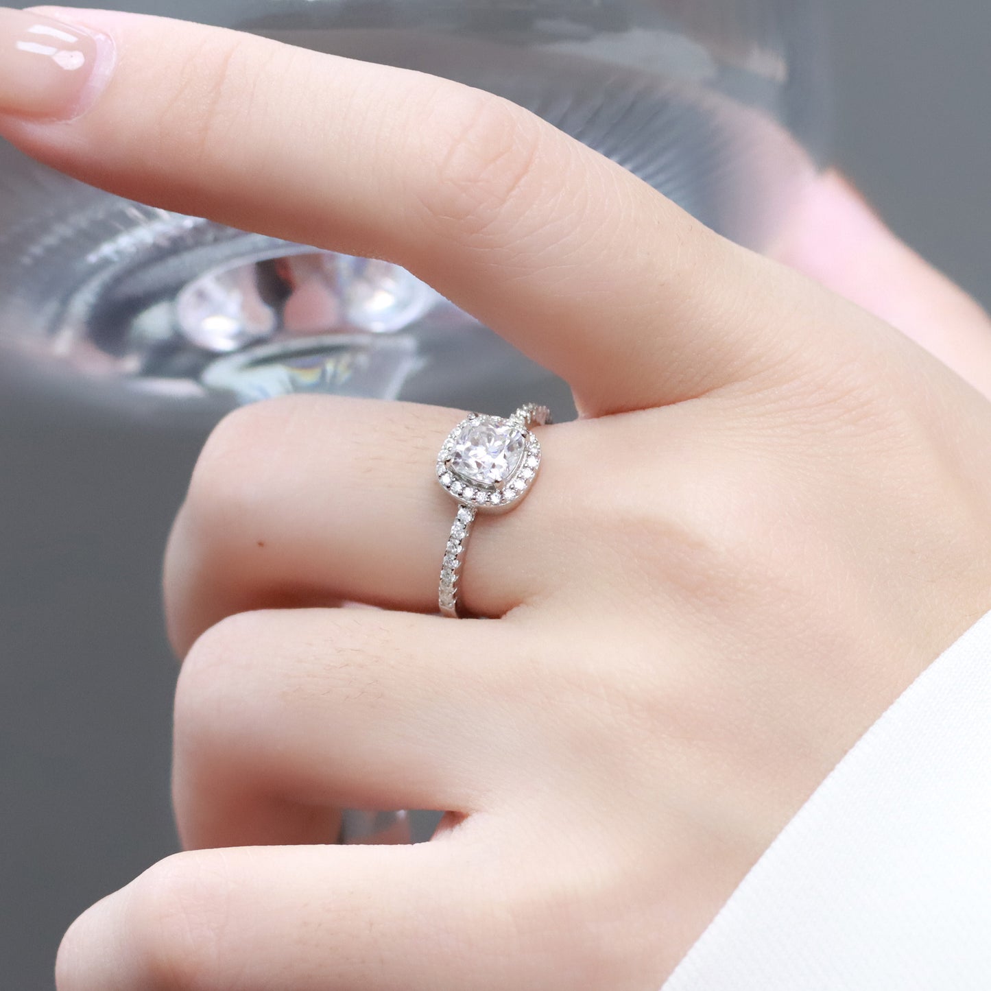 Anel Moissanite ponto de Luz Quadrado  XYR101446