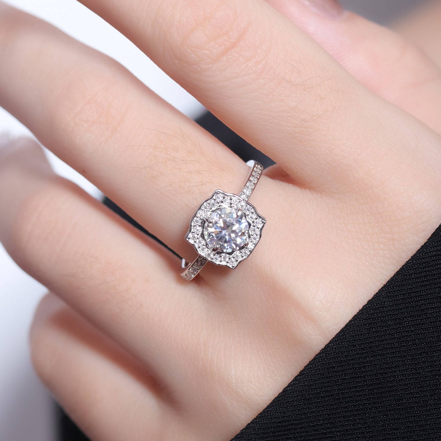Anel Moissanite prata 925 XYR101464