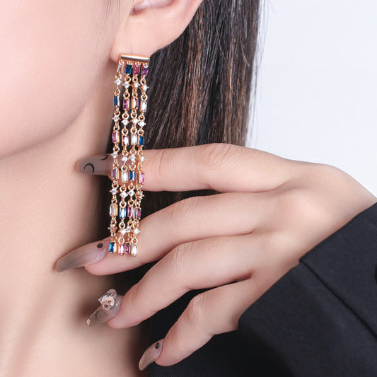 Brincos cascata mix cores