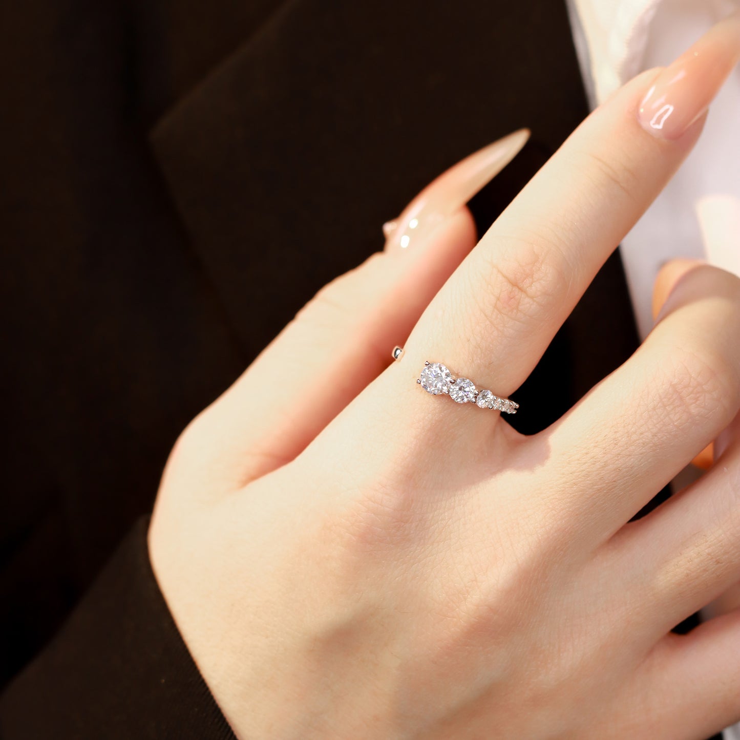 Anel Ajustavel Prata 925 e Moissanite XYR101497