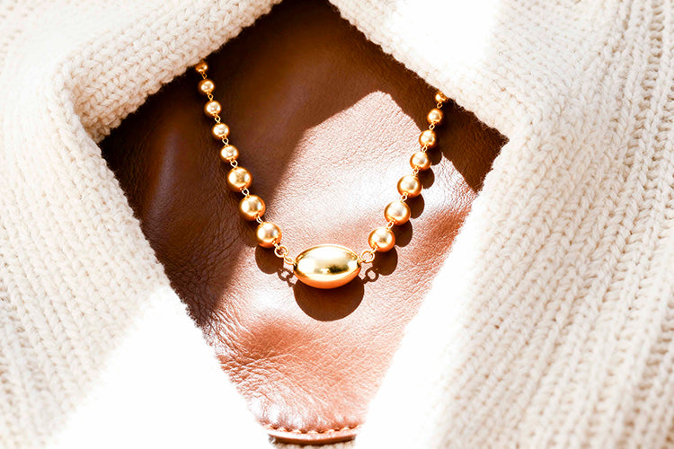 Colar Liso esferas Luxo DCG0880