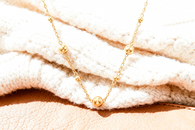 Colar Esferas lisas Estilo Unico DCG0878