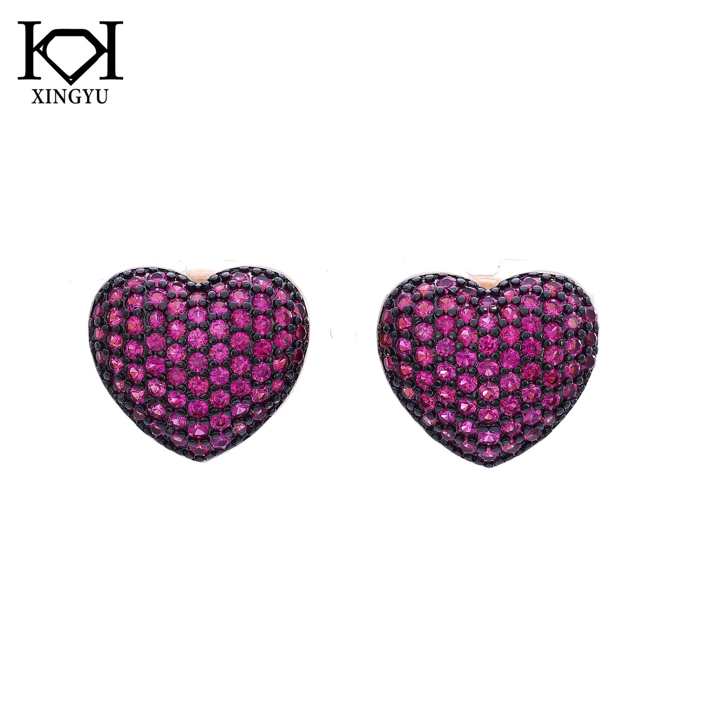 Brincos Coracao Cravejado Sublime XYS101597