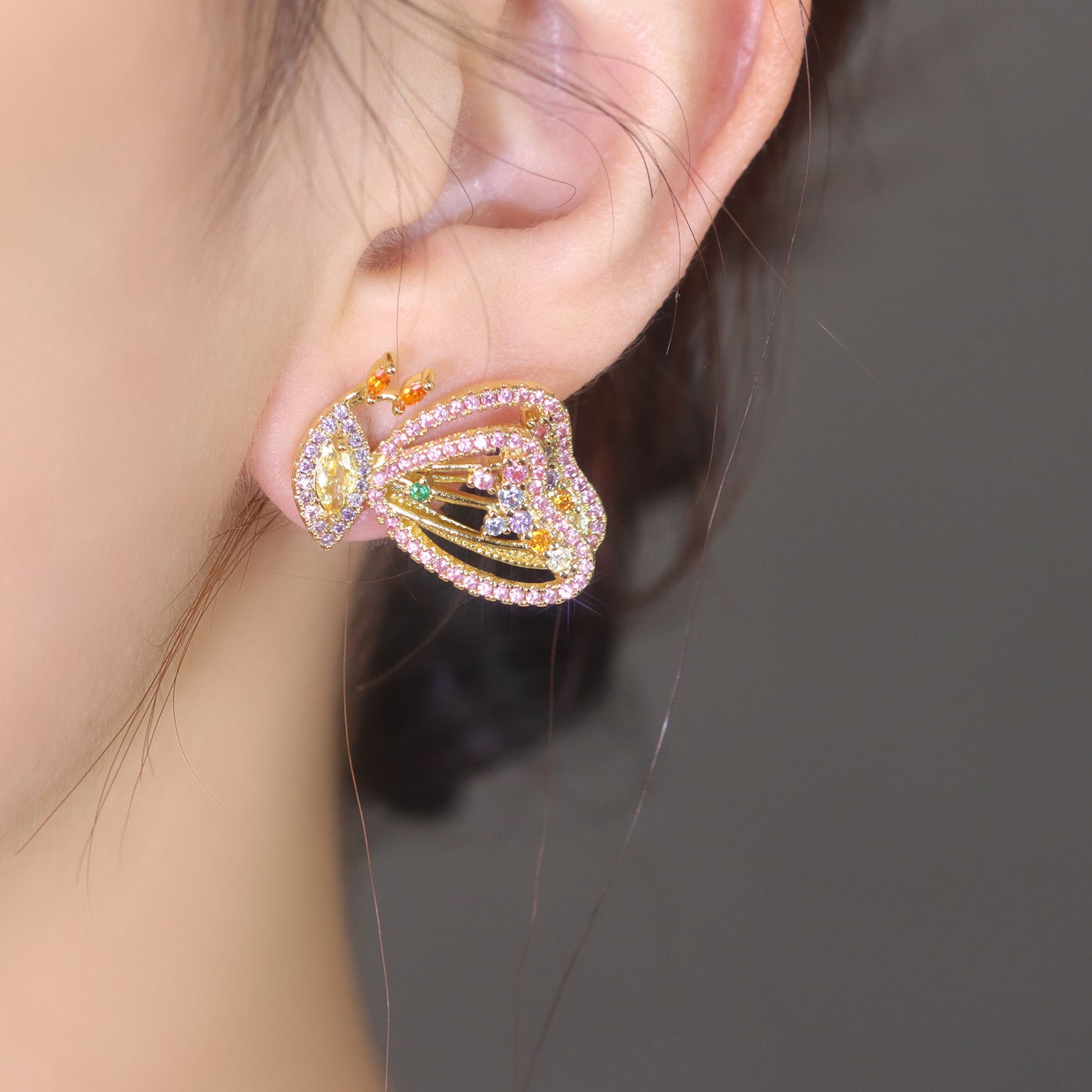 Brincos Borboletas cravejadas XYS101712