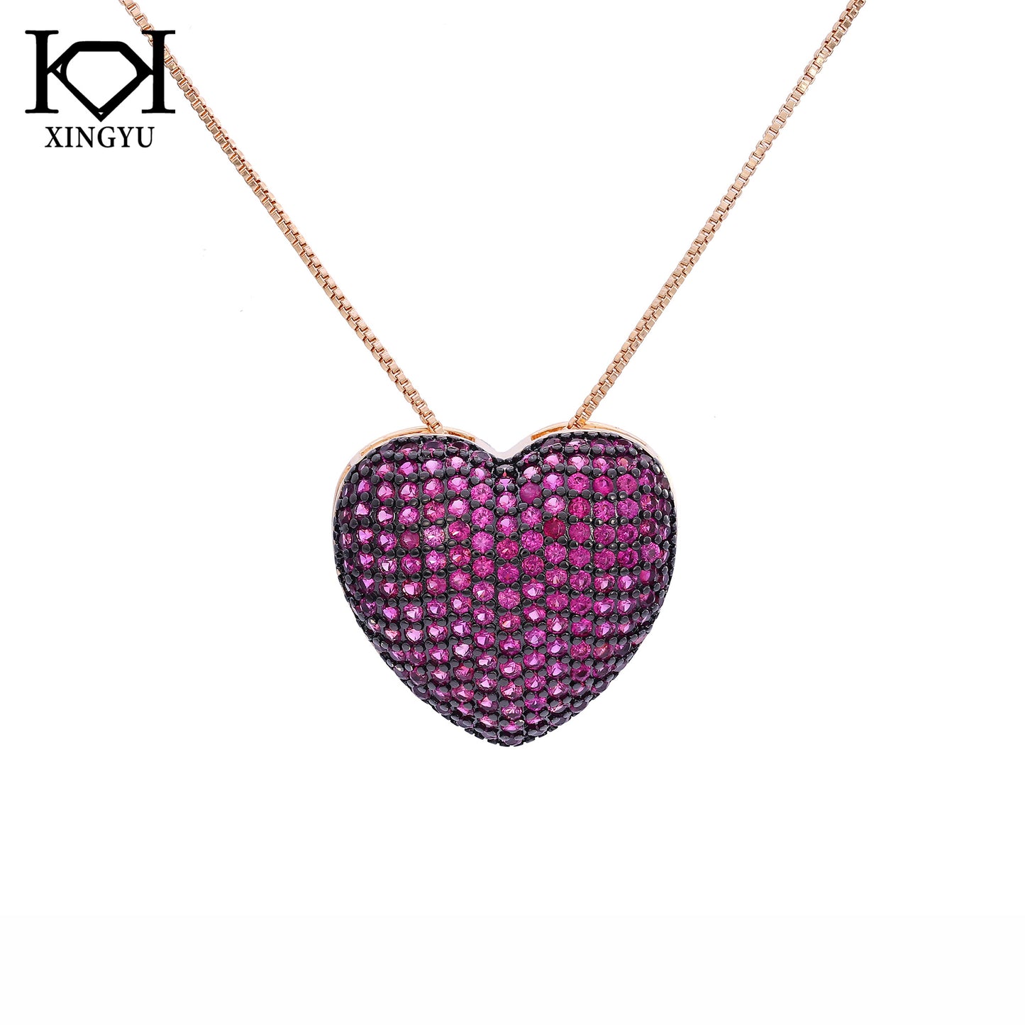 Colar Coracao Cravejado Sublime XYS101597