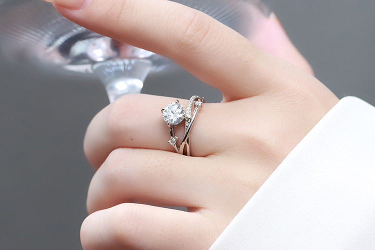 Anel Prata 925 e moissanite XYR101458