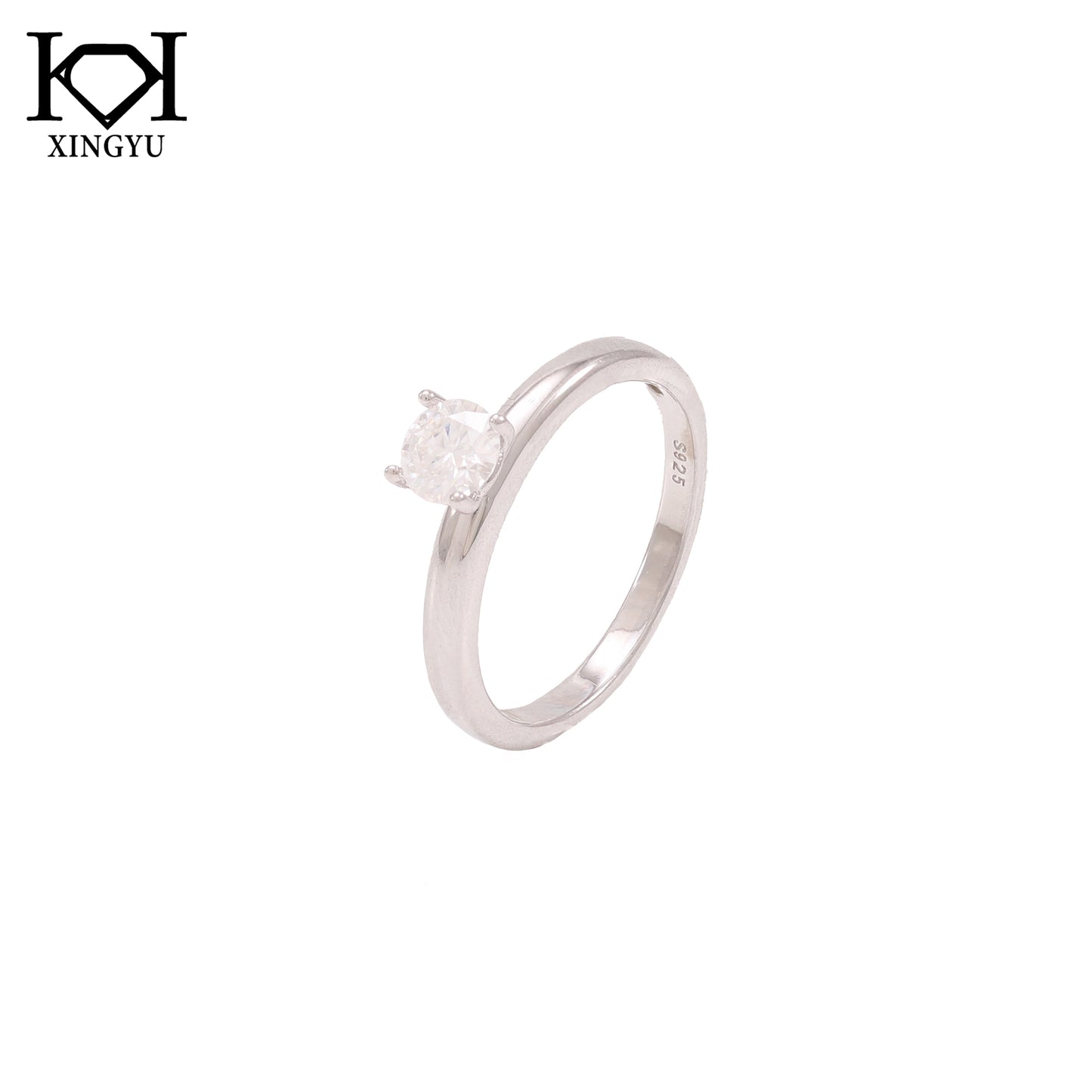 Anel Solitario Prata 925 e Moissanite KRS09571