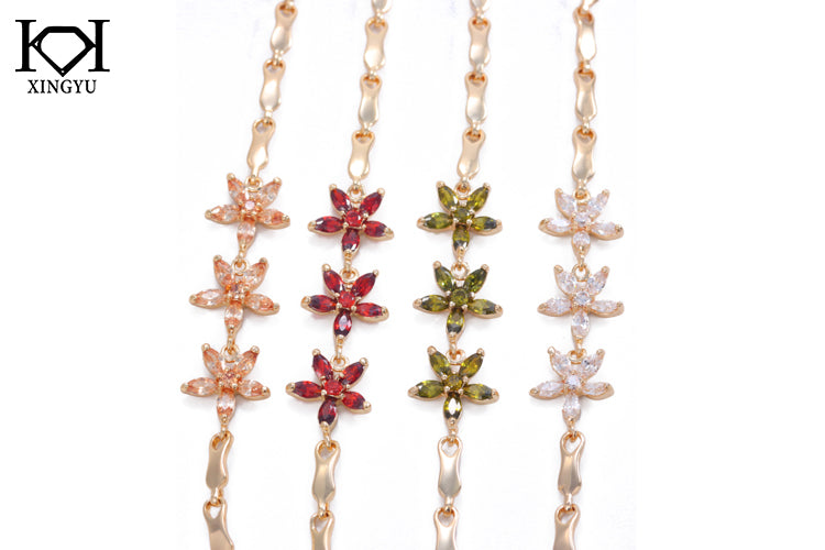 Pulseiras flores cravejadas XYH101141