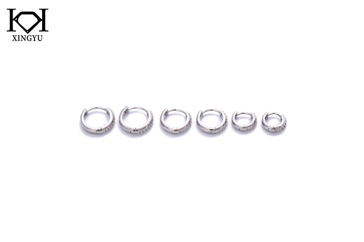 Trio de Argolinhas Cravejadas Luxo XYS101954