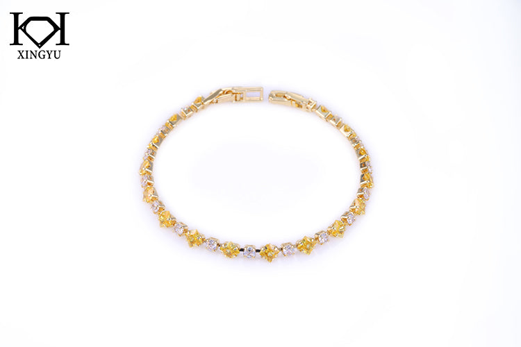 Pulseira Riviera Fancy Yellow e Esmeralda DCG0645