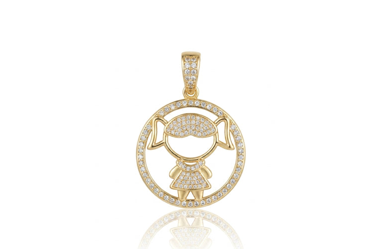 Pingente menina cravejada DCG1258
