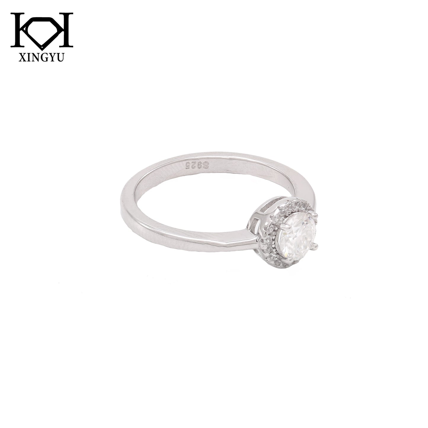 Anel Prata 925 e Moissanite Solitario KRS09355