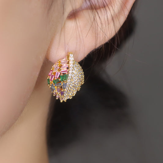 Brincos Folhas cravejadas XYS101714