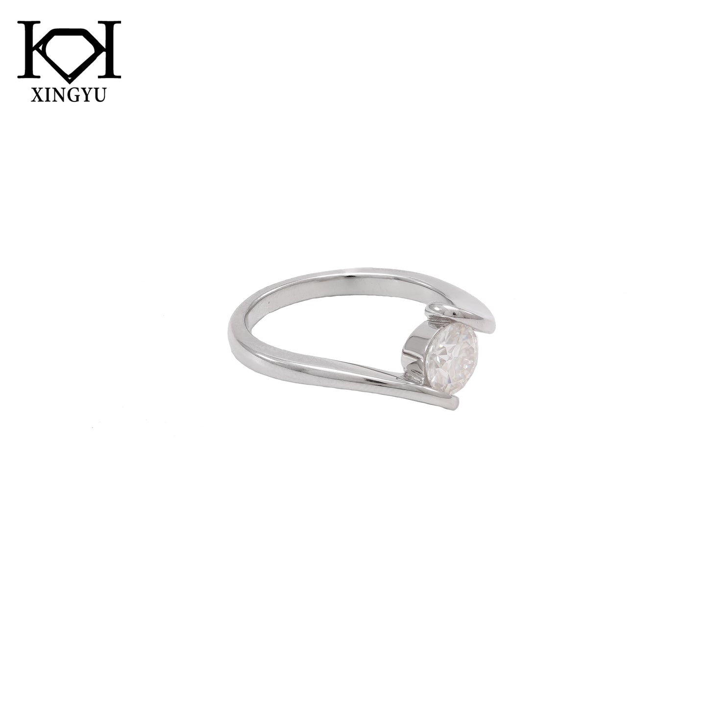 Anel Prata 925 e moissanite KRS09526