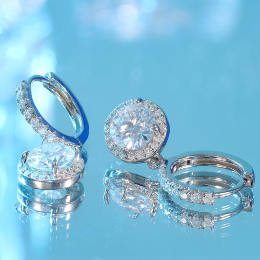 Brincos luxo e Luz Prata 925 e moissanite XYE104918