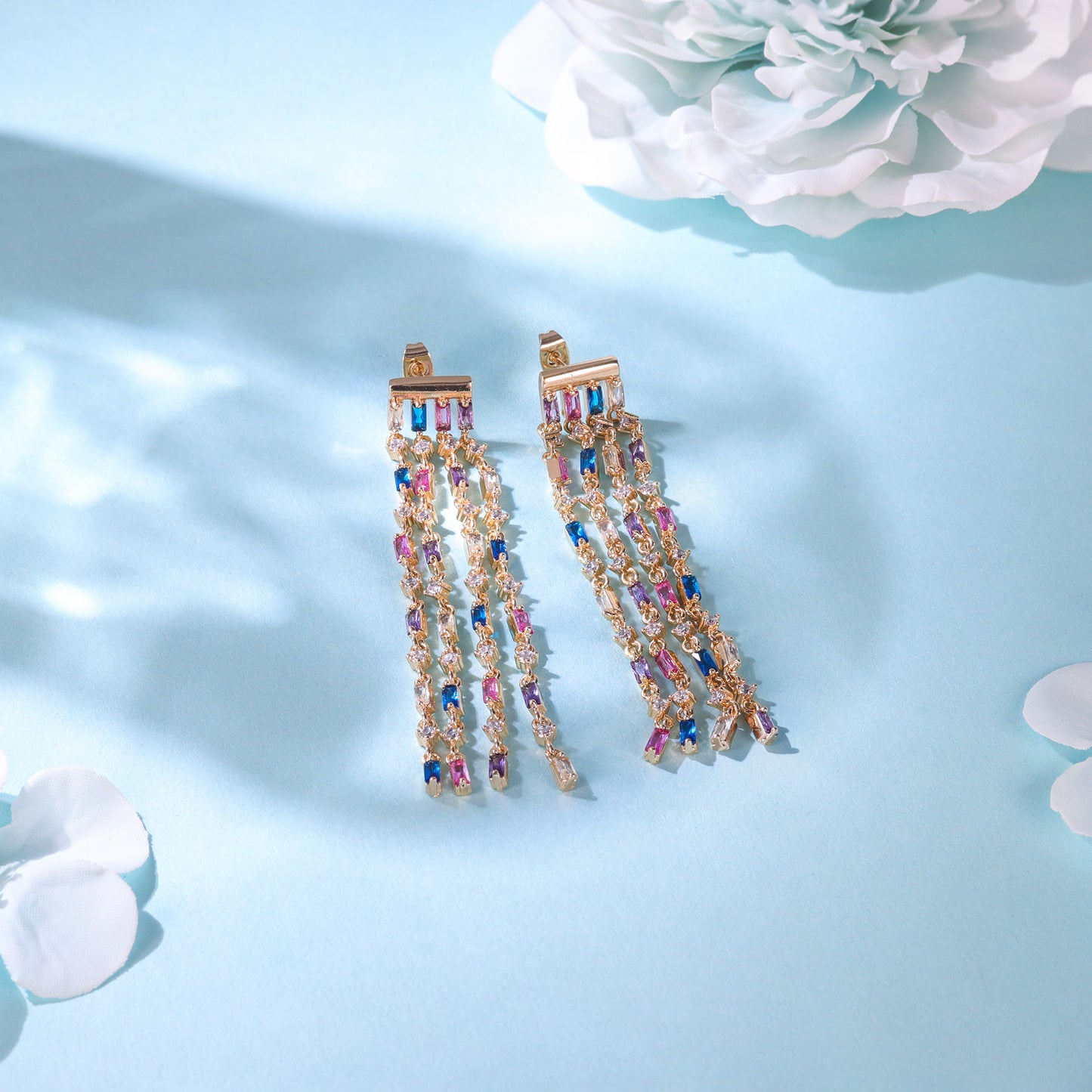 Brincos cascata mix cores