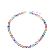 Colar Detalhes Colorido 38cm  XYS101210