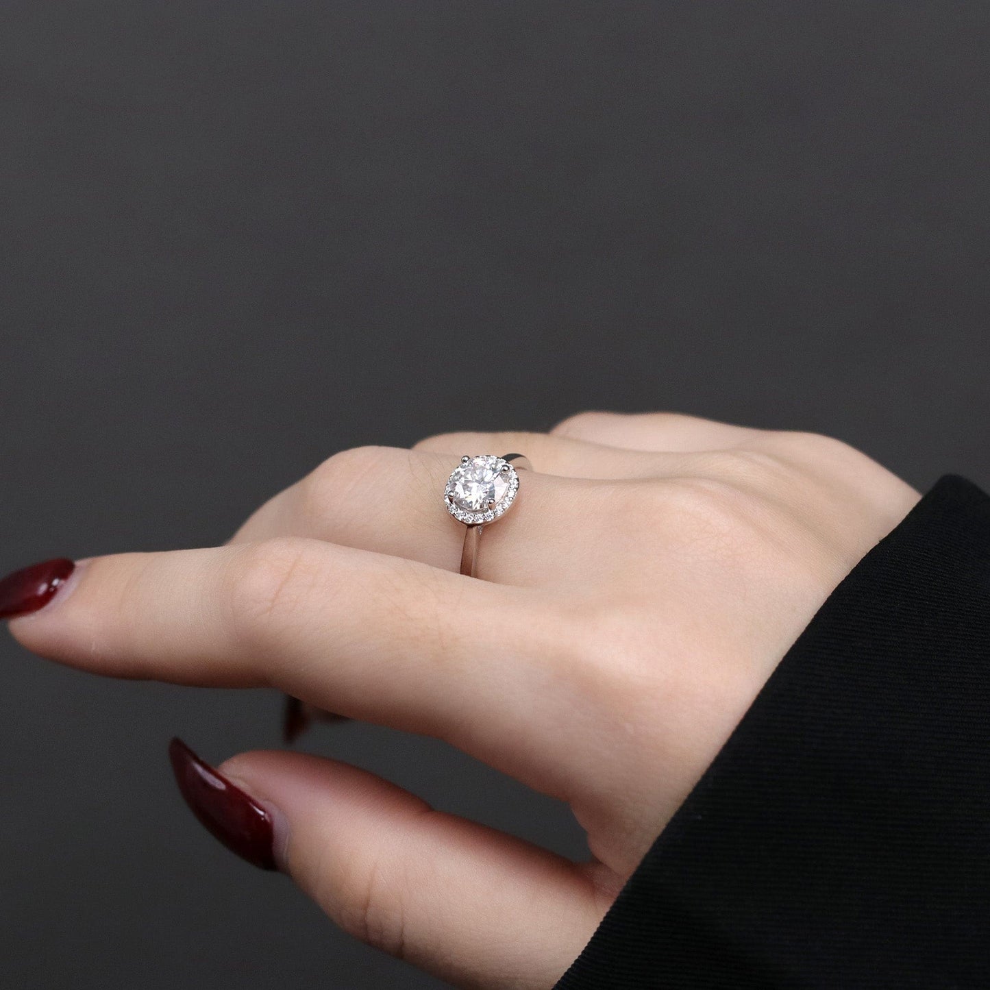 Anel Ponto de Luz Moissanite 1.2 quilates Prata 925 KRS08125