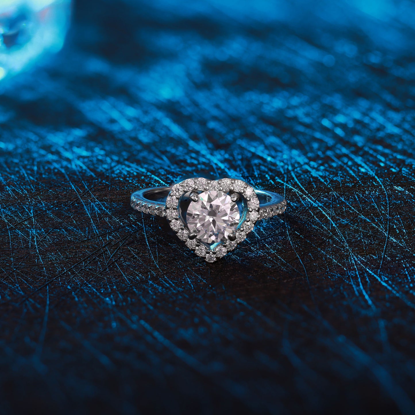 Anel Coração Moissanite de Prata 925 XYR101433