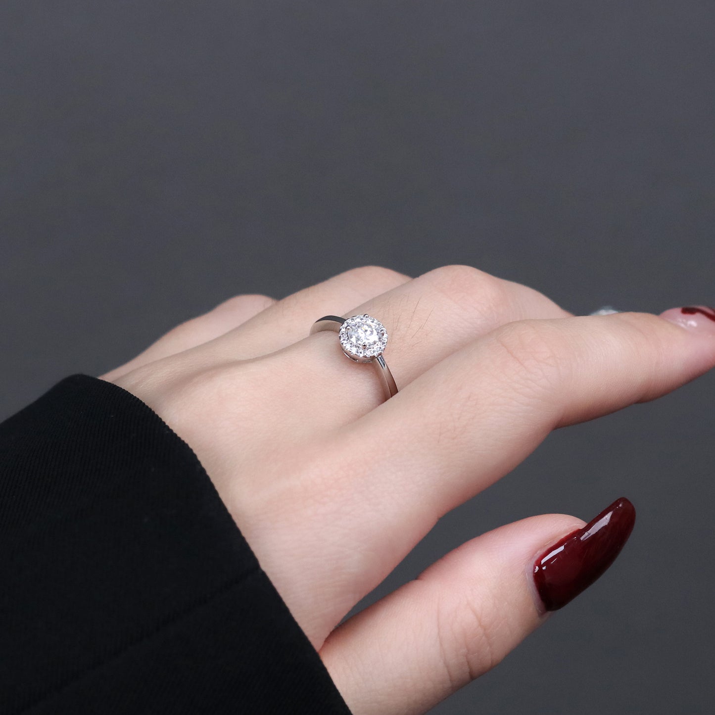 Anel Prata 925 e Moissanite Solitario KRS09355