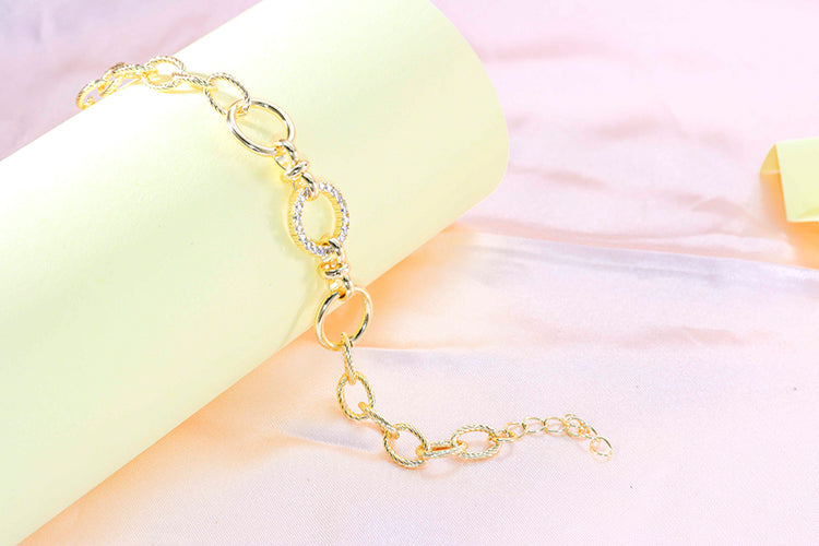 Pulseira elos Lisos e cravejados DCG0750