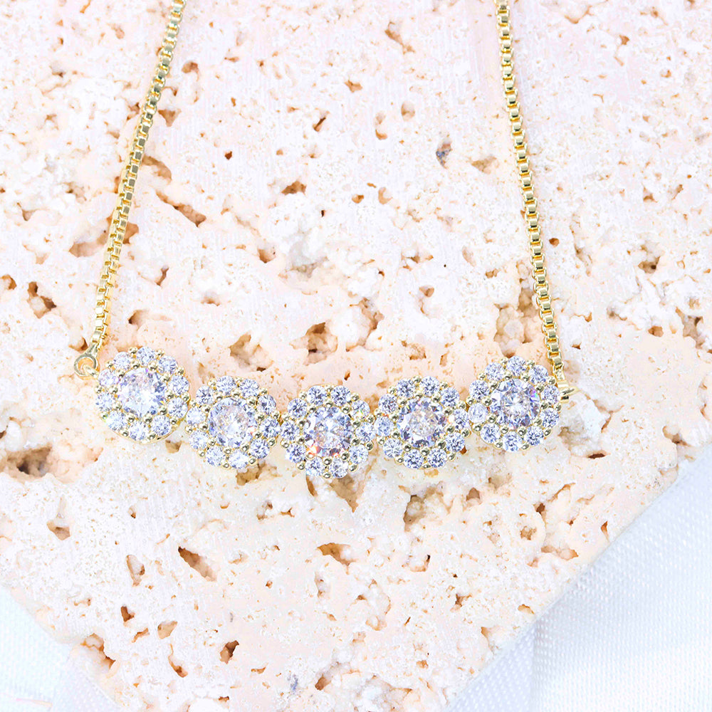 Pulseira flores em zirconia DCG0816