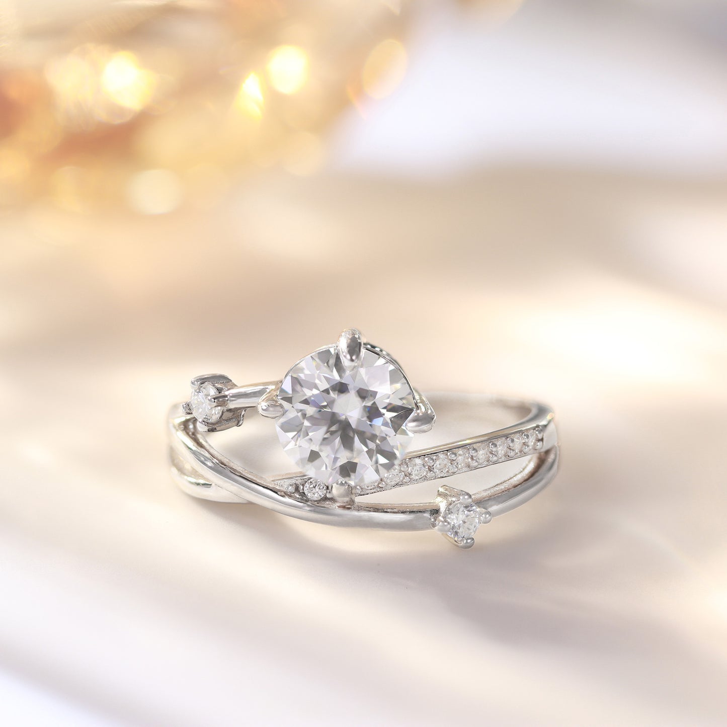 Anel Prata 925 e moissanite XYR101458
