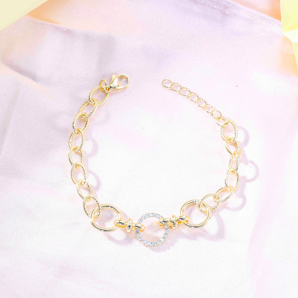 Pulseira elos Lisos e cravejados DCG0750