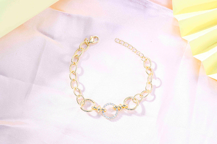 Pulseira elos Lisos e cravejados DCG0750