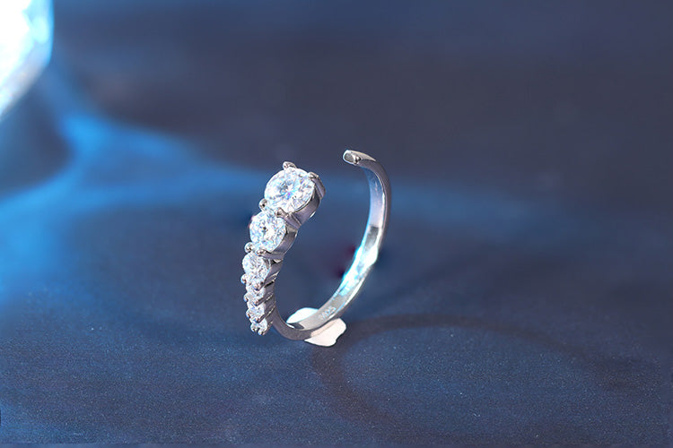 Anel Ajustavel Prata 925 e Moissanite XYR101497