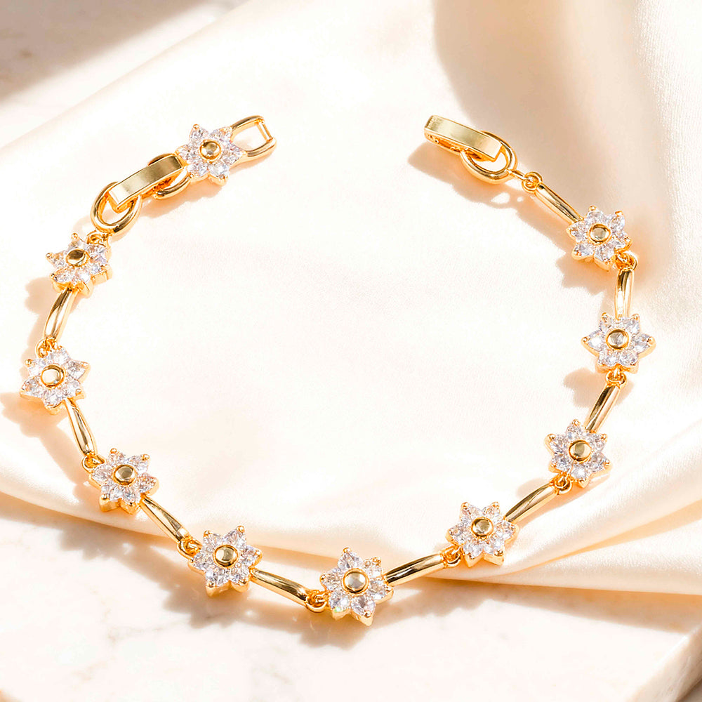 Pulseira Flores Cravejadas DCG0566