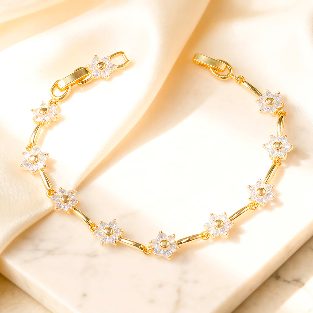 Pulseira Flores Cravejadas DCG0566