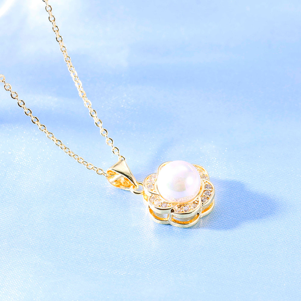 Conjunto Cravejado com perola Shell DCG0703