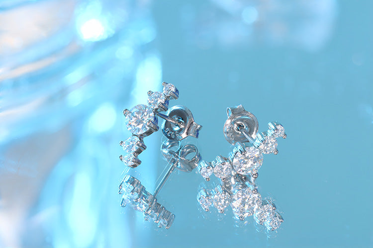 Brincos Prata 925 e moissanite XYE104912