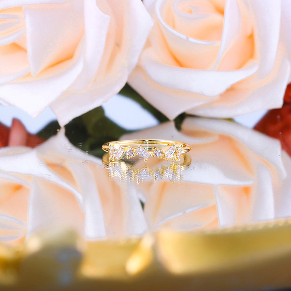 Anel meia alianca navete DCG0782