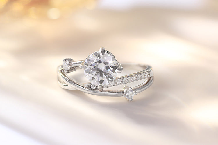 Anel Prata 925 e moissanite XYR101458