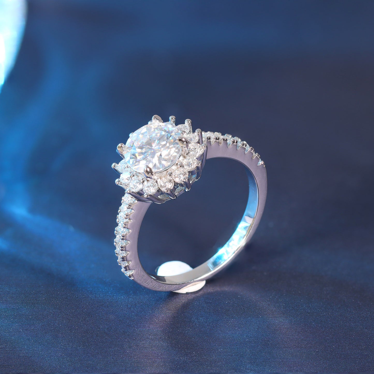 Anel Flor perfeita Prata 925 e moissanite XYR101491