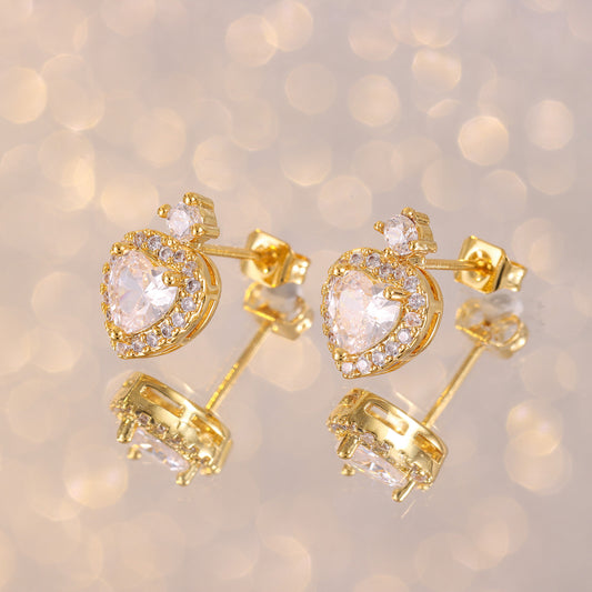 Brincos coracoes cravejados  XYE104872