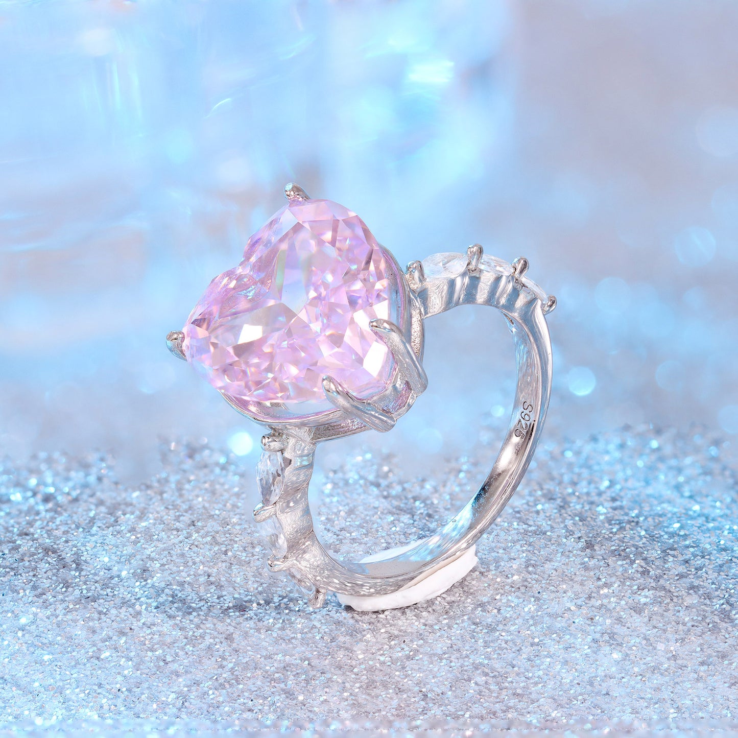 Anel Coração de Diamante Sintético - Prata 925 xyr101485-