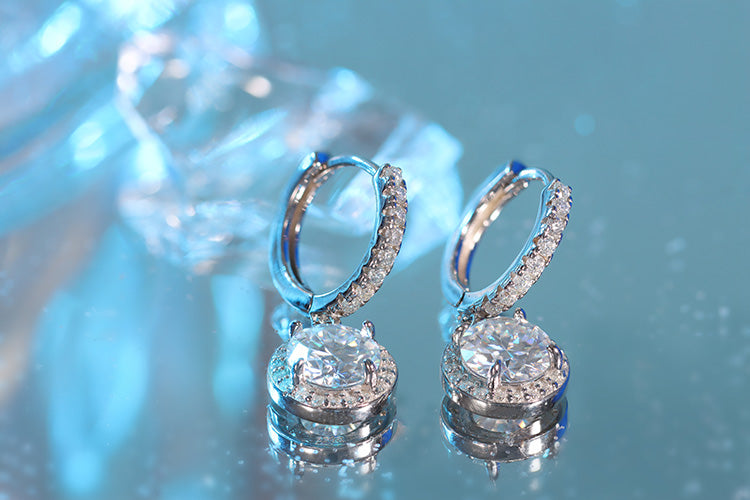 Brincos luxo e Luz Prata 925 e moissanite XYE104918